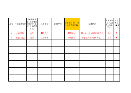 《计量器具台账》模板