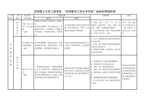 沈阳理工大学本科教学工作水平评价迎评材料建档指引征求意见稿