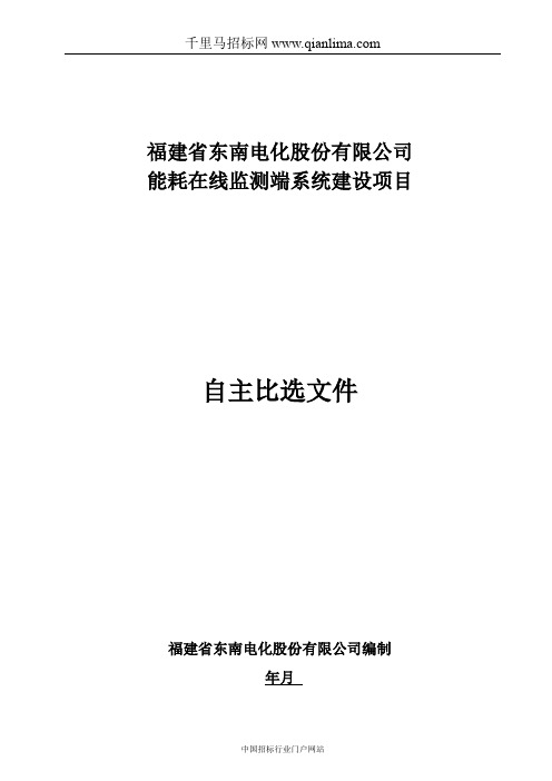 能耗在线监测端系统建设项目自主比选招投标书范本