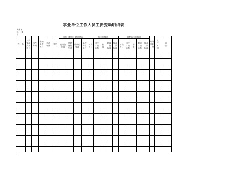 事业单位工作人员工资变动明细表