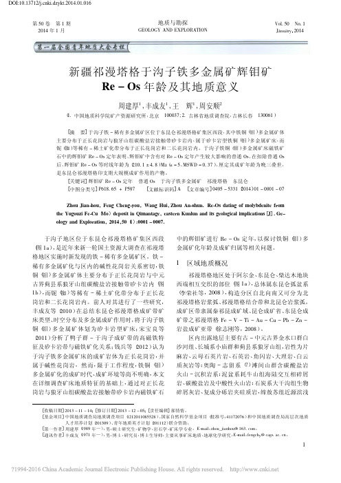 新疆祁漫塔格于沟子铁多金属矿辉钼矿Re_Os年龄及其地质意义_周建厚