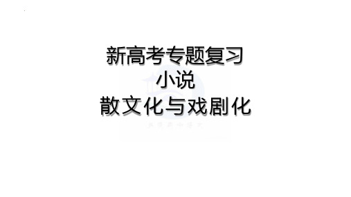 小说散文化与戏剧化课件----2024年高考专题复习