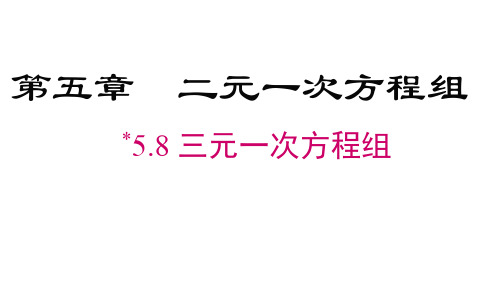 北师大版八年级数学上册第5章 二元一次方程组 三元一次方程组