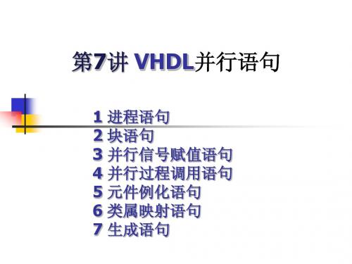 第7讲 VHDL并行语句