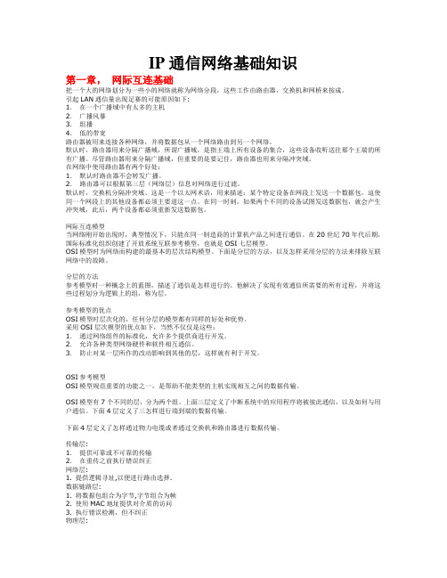 IP通信网络基础知识