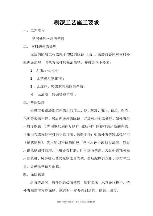 刷漆工艺施工要求