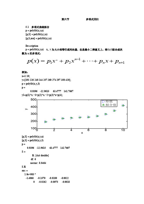 《计量经济学》与MATLAB编程-第六章多项式回归与非线性回归