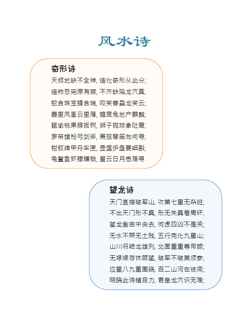 风水诗