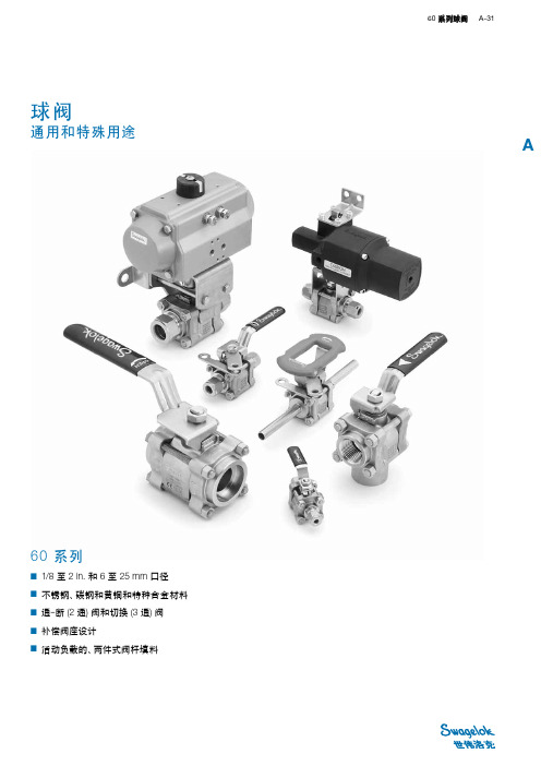 世伟洛克 60系列球阀 说明书