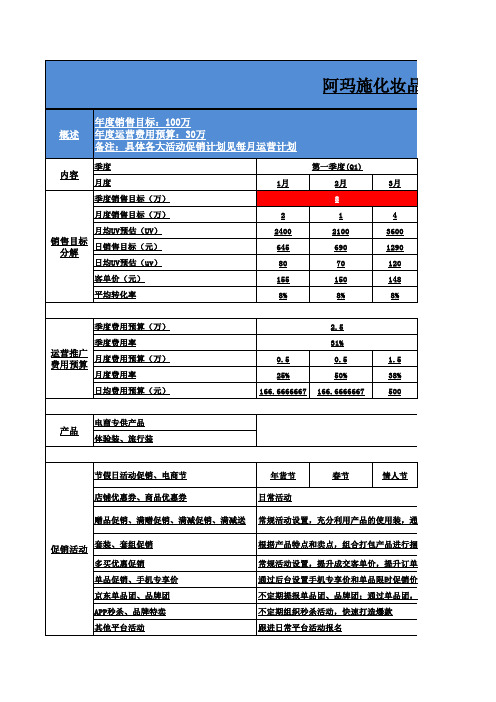 京东(2019年度)运营计划详细