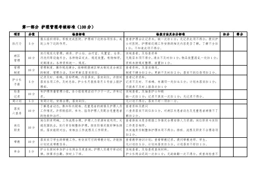 护理部护理质量考核标准