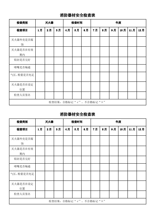 消防器材安全检查表