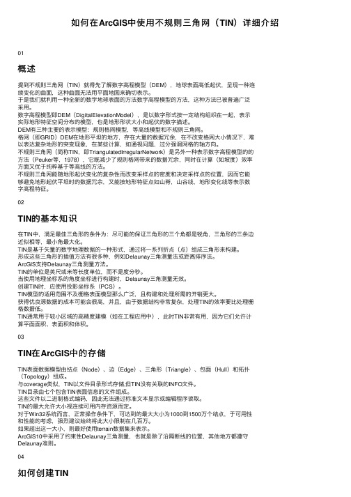 如何在ArcGIS中使用不规则三角网（TIN）详细介绍