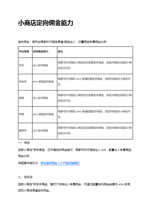 微信小商店如何设置定向佣金能力