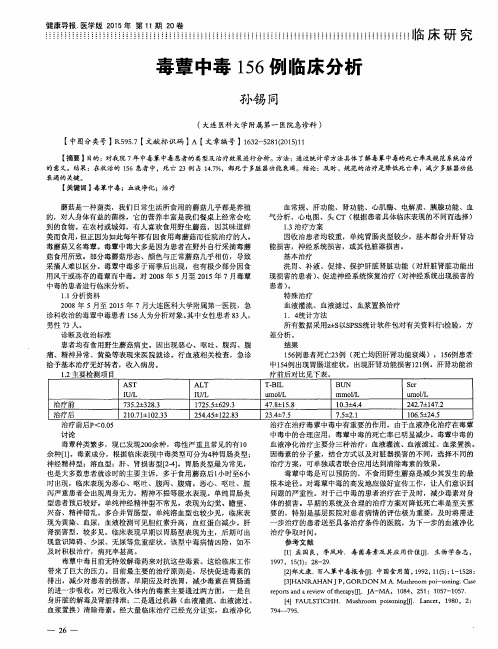 毒蕈中毒156例临床分析