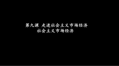 高中政治课件_发展社会主义市场经济