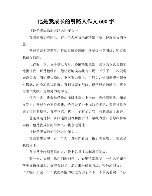 他是我成长的引路人作文600字