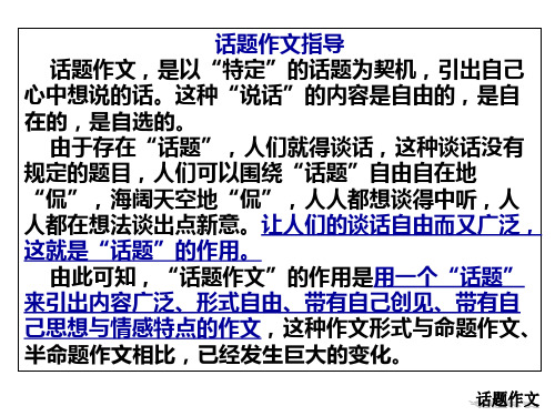 2010年中考作文分类指导课件：话题作文