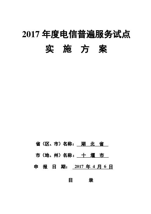 2017年度电信普遍服务试点