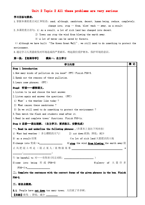 广东省河源中国教育学会中英文实验学校九年级英语上册《Unit 2 Topic 2 All these