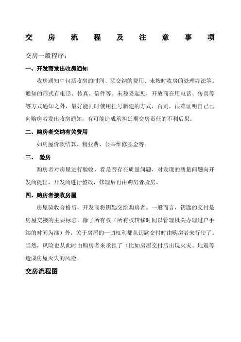 房地产公司开发商和物业交房流程及注意事项