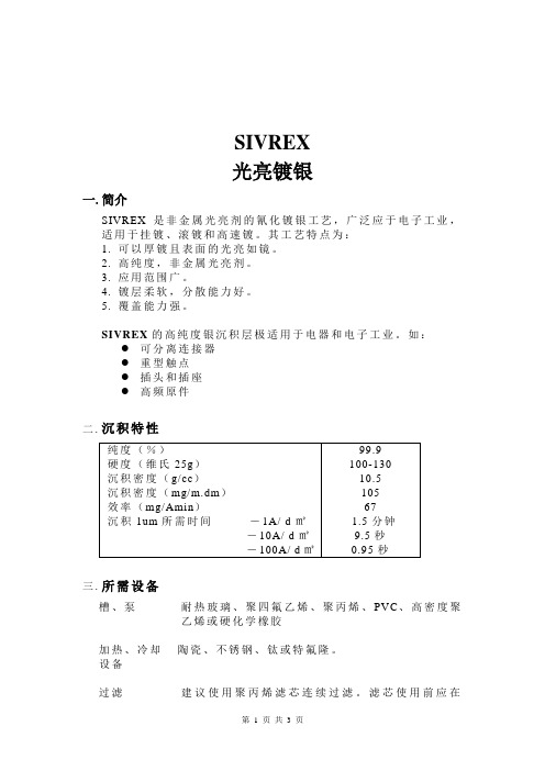 SIVREXTMsimple光亮镀银