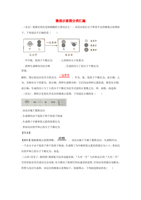 2018中考化学题分类汇编微观示意图分类汇编(含解析)