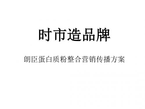 朗臣蛋白质粉营销整合传播方案