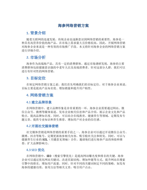 海参网络营销方案