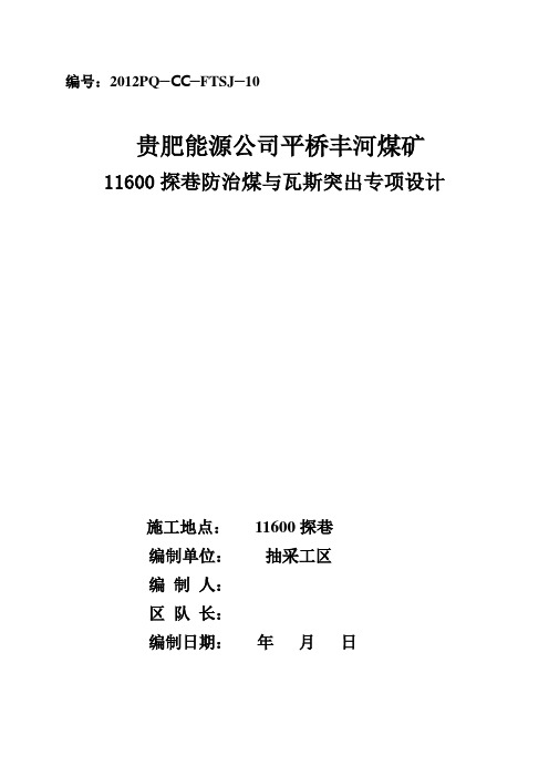 11600探巷防突专项设计解读