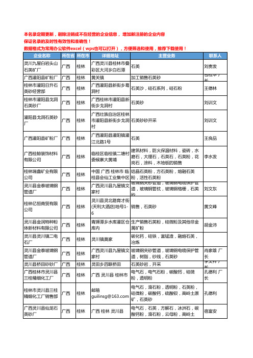 2020新版广西省桂林石英工商企业公司名录名单黄页大全49家