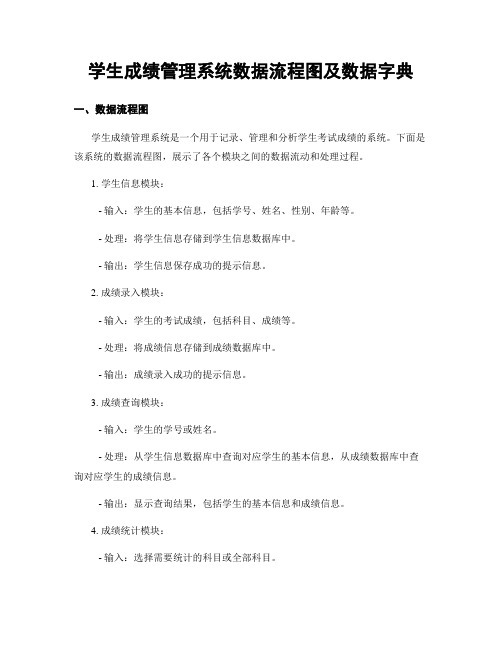 学生成绩管理系统数据流程图及数据字典