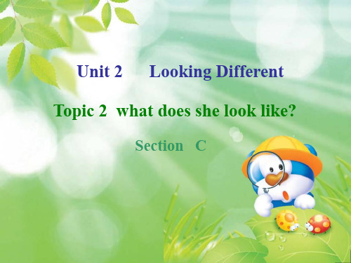 【公开课课件】仁爱英语七年级上册Unit2Topic2-what-does-she-look-like