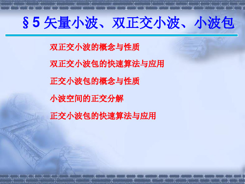 小波变换 5 矢量小波、双正交小波、小波包