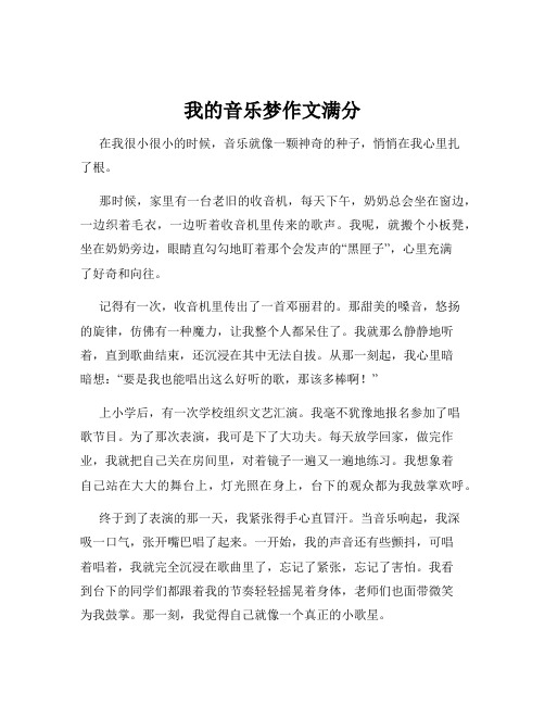 我的音乐梦作文满分