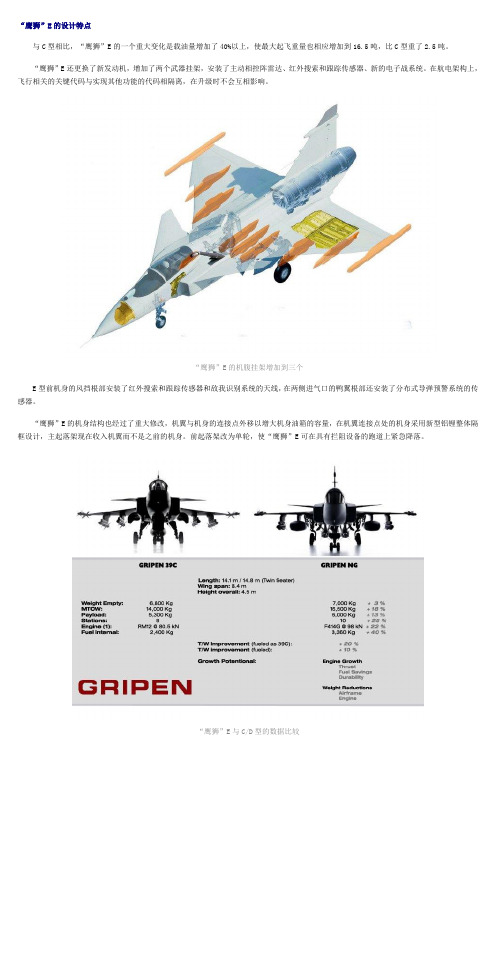 萨博的经济适用型小钢炮(下)——新一代“鹰狮”E战斗机资料