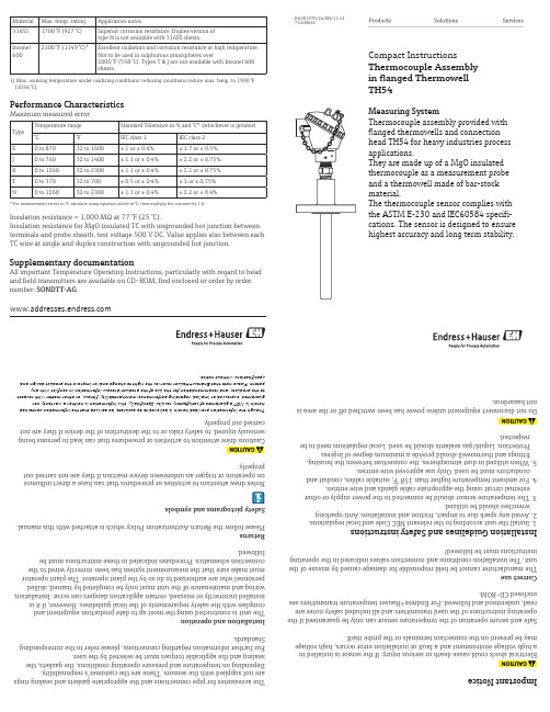 THERMOCOUPLE ASSEMBLY 在这里可以填写中文名字，例如：锡电极装置说明书