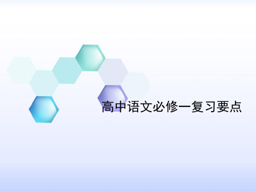 高中语文必修一复习知识点精选课件PPT