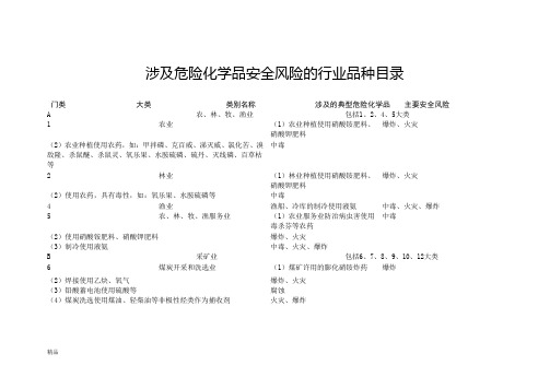 涉及危险化学品安全风险的行业品种目录课件.doc