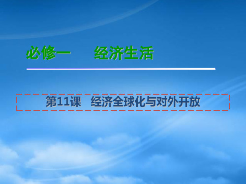 福建省高考政治一轮总复习 第11课 经济全球化与对外开放课件 新人教必修1