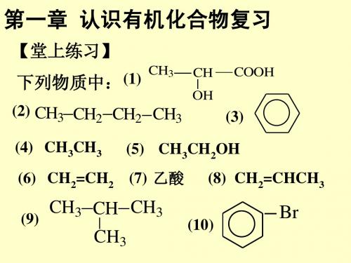 第一章认识有机化合物单元复习