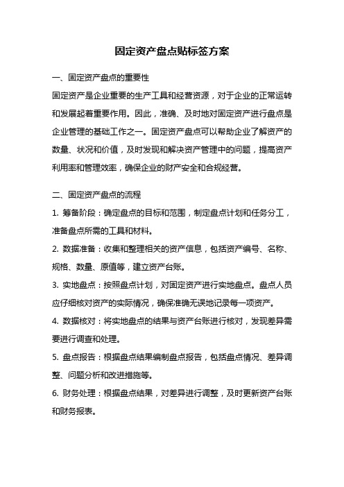 固定资产盘点贴标签方案