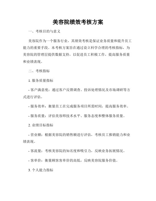 美容院绩效考核方案