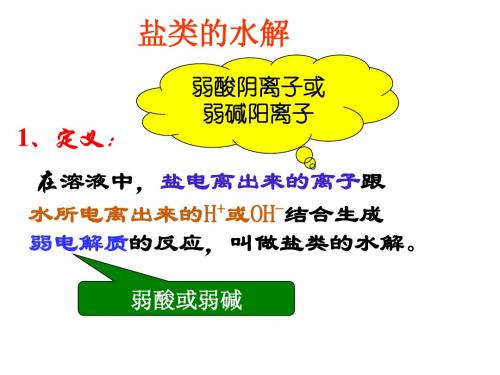 新人教版化学选4 第三章 第三节 影响盐类水解的因素