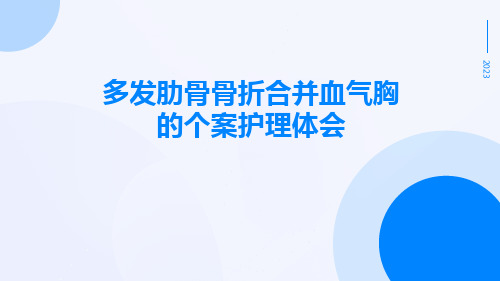 多发肋骨骨折合并血气胸的个案护理体会