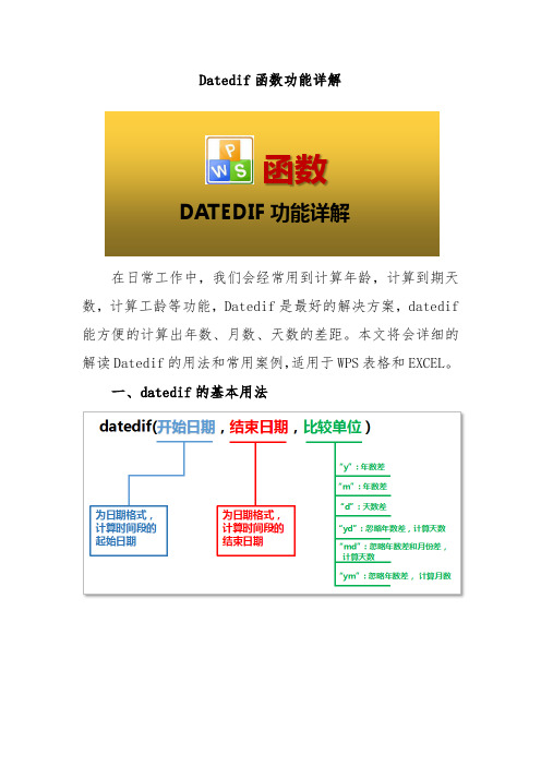 Datedif函数功能详解