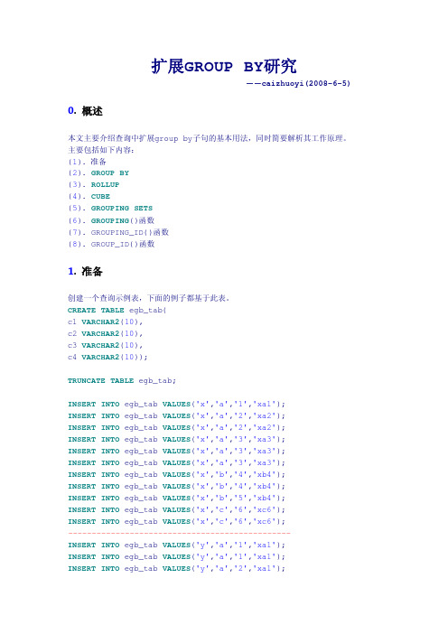 扩展group by研究