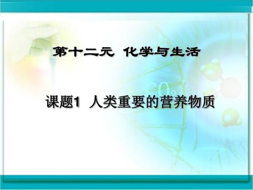 【初中化学】人类重要的营养物质PPT课件34 人教版