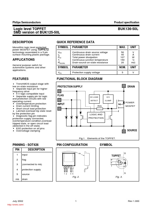 BUK136-50L,118;中文规格书,Datasheet资料