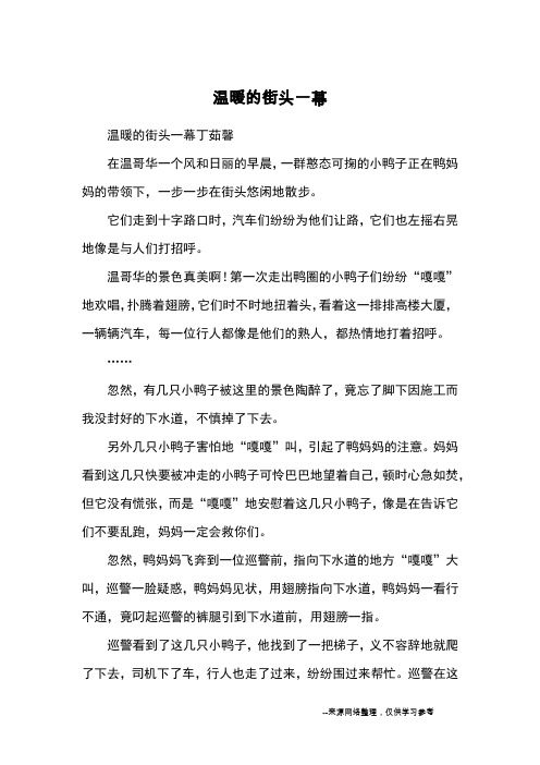 温暖的街头一幕_优秀作文